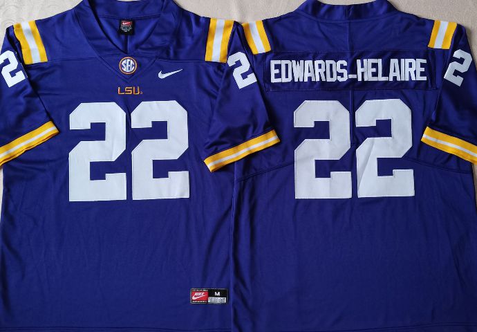 Men LSU Tigers #22 Edwards-Helaire Purple Nike 2025 NCAA Jersey